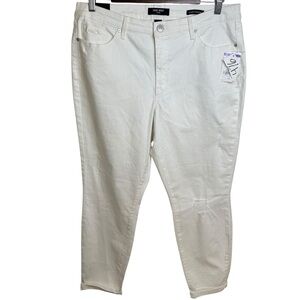 Nine West | White High Rise Distressed Gramercy Skinny Ankle Jeans | Sz 14